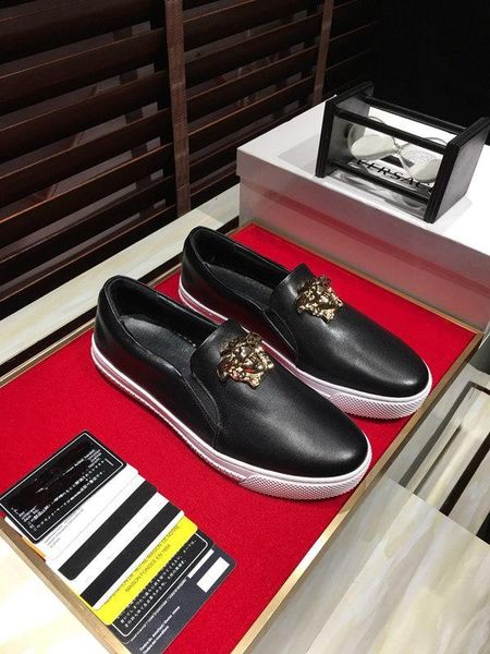 2020g limited edition fashion men's casual shoes luxury lace-up outdoor flat trainer sneakers leather low-men's tennis sneaker, Black