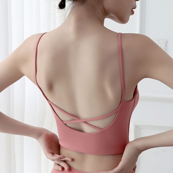 gym clothing 2021 women cross open back yoga vest sports running fitness bra shockproof gathered underwear crop top, White;black
gym clothing 2021 women cross open back yoga vest sports running fitness bra shockproof gathered underwear crop top, White;black
