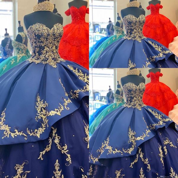 vintage luxury ball gown quinceanera dresses sweetheart gold lace appliques tiered sleeveless open back long sweet 16 pageant prom gowns, Blue;red
vintage luxury ball gown quinceanera dresses sweetheart gold lace appliques tiered sleeveless open back long sweet 16 pageant prom gowns, Blue;red