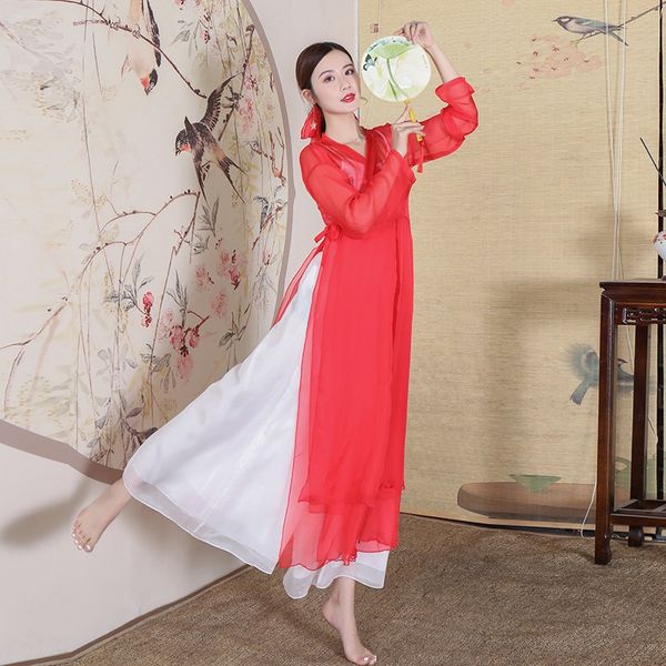 classical dance practice suit female chinese antique ethnic gauze elegant wide-leg pants robe table performance suit, Black;red
classical dance practice suit female chinese antique ethnic gauze elegant wide-leg pants robe table performance suit, Black;red