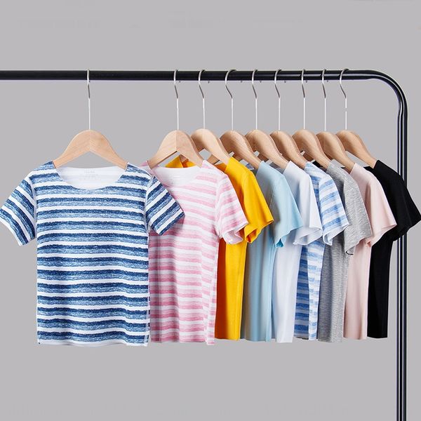 traceless children's short-sleeved thin modal striped printing half-sleeved baby for t-shirt t-shirt boys and girls, Blue
traceless children's short-sleeved thin modal striped printing half-sleeved baby for t-shirt t-shirt boys and girls, Blue