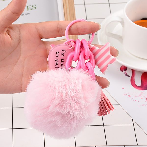 cute fluffy keychain women girl faux fur pompom round ball key ring star car key holder chain tassel bag charms trinket, Silver
cute fluffy keychain women girl faux fur pompom round ball key ring star car key holder chain tassel bag charms trinket, Silver