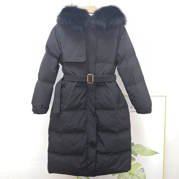 off-season xia shiwen with fox big fur collar jacket down jacket women's long over-knee new white duck down live goods, Black
off-season xia shiwen with fox big fur collar jacket down jacket women's long over-knee new white duck down live goods, Black
