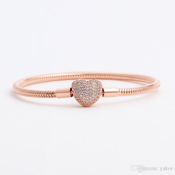 women's rose gold plated love heart bracelet wedding gift for pandora 925 silver snake chain charms bracelets with original box set, Golden;silver
women's rose gold plated love heart bracelet wedding gift for pandora 925 silver snake chain charms bracelets with original box set, Golden;silver