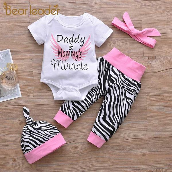 bear leader 4pcs girls summer rompers suits letter pattern romper and print pant with solid hairband kids girls casual sets, White
bear leader 4pcs girls summer rompers suits letter pattern romper and print pant with solid hairband kids girls casual sets, White