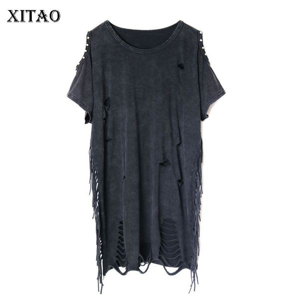 xitao hole plus size t shirt women tassel beading off shoulder punk fashion clothes o-neck 2020 new pullover wld1087, White
xitao hole plus size t shirt women tassel beading off shoulder punk fashion clothes o-neck 2020 new pullover wld1087, White