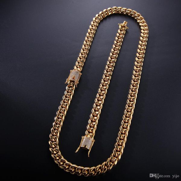 12mm 14mm mens cuban miami link bracelet & chain set rhinestone clasp stainless steel gold hip hop necklace chain jewelry set, Silver
12mm 14mm mens cuban miami link bracelet & chain set rhinestone clasp stainless steel gold hip hop necklace chain jewelry set, Silver