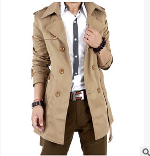 men's windbreaker jacket men 2020 new spring double breasted coat slim long windbreaker male trendsetter, Tan;black
men's windbreaker jacket men 2020 new spring double breasted coat slim long windbreaker male trendsetter, Tan;black