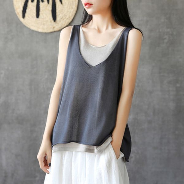 lb1hm large size belly-covering vest base shirt loose korean knitted camisole anti-linen fake two-piece sleeveless t-shirt for women, Camo
lb1hm large size belly-covering vest base shirt loose korean knitted camisole anti-linen fake two-piece sleeveless t-shirt for women, Camo