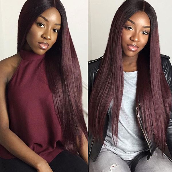 99j lace front wig 8-28inch dark wine burgundy colored 150% 13x4 ombre lace front human hair wigs pre plucked baby hair, Black
99j lace front wig 8-28inch dark wine burgundy colored 150% 13x4 ombre lace front human hair wigs pre plucked baby hair, Black