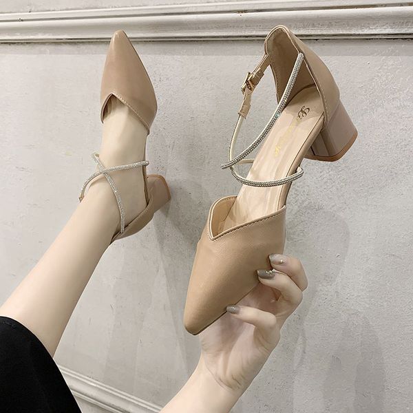 2020 summer beige heeled sandals comfort shoes for women high heels med buckle strap ladies black comfort block woman pointed
2020 summer beige heeled sandals comfort shoes for women high heels med buckle strap ladies black comfort block woman pointed