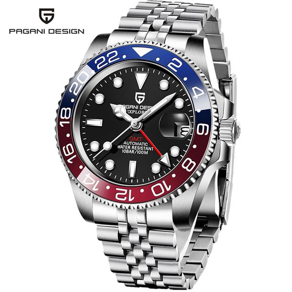 pagani design luminous sapphire gmt watch sports luxury automatic brand mechanical men's waterproof jubilee strap watches clock, Slivery;brown
pagani design luminous sapphire gmt watch sports luxury automatic brand mechanical men's waterproof jubilee strap watches clock, Slivery;brown
