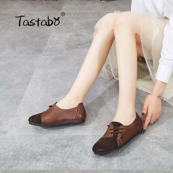 tastabo genuine leather handmade women shoes simple style brown khaki s118-2 soft bottom shoes color matching driving c13, Black
tastabo genuine leather handmade women shoes simple style brown khaki s118-2 soft bottom shoes color matching driving c13, Black