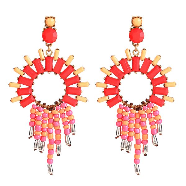 eh7481 exaggerated fan type rice beads tassel resin earrings long new women's fashion autumn style, Golden
eh7481 exaggerated fan type rice beads tassel resin earrings long new women's fashion autumn style, Golden