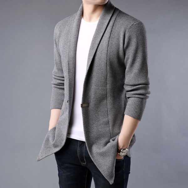2019 new warm coat thickened warm sweater men's solid color slim men's coat sweater, Black
2019 new warm coat thickened warm sweater men's solid color slim men's coat sweater, Black