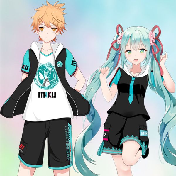 anime vocaloid hatsune miku zipper hooded short-sleeved hoodies casual narmcore hooded sweater miku pants cosplay costumes set, Black
anime vocaloid hatsune miku zipper hooded short-sleeved hoodies casual narmcore hooded sweater miku pants cosplay costumes set, Black