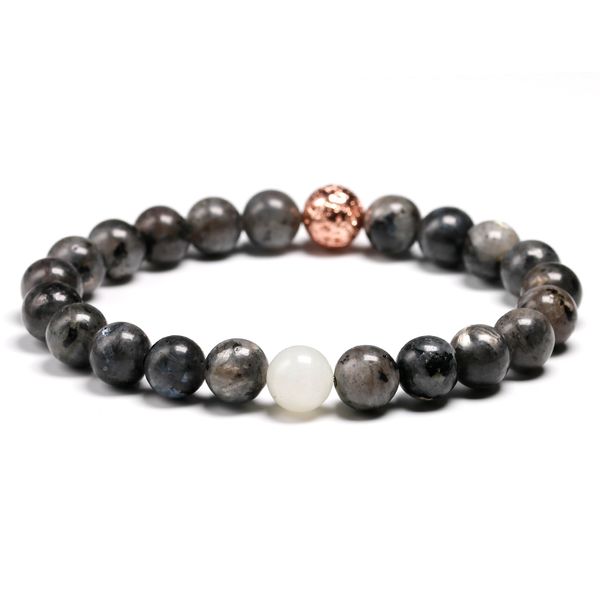8mm labradorite with white moonlight natural stone bracelet men lava plating rose gold bangle women strand stretchy jewelry, Black
8mm labradorite with white moonlight natural stone bracelet men lava plating rose gold bangle women strand stretchy jewelry, Black