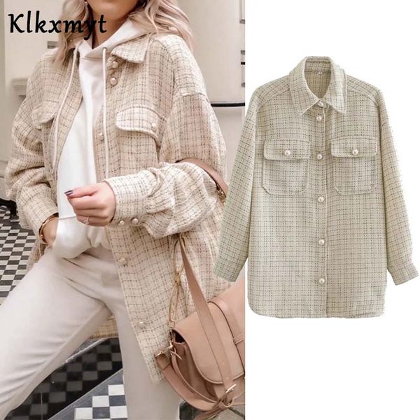 women's jackets klkxmyt 2021 women vintage double pockets casual loose jacket lady long sleeve pearl breasted outwear female shirt coat, Black;brown
women's jackets klkxmyt 2021 women vintage double pockets casual loose jacket lady long sleeve pearl breasted outwear female shirt coat, Black;brown