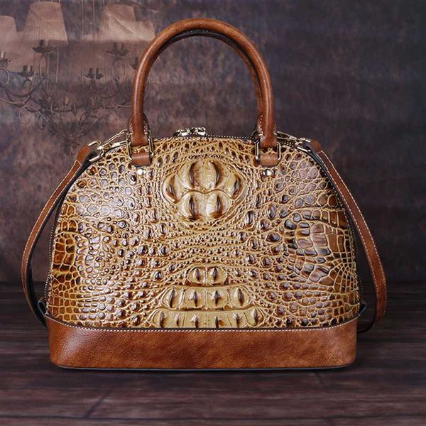 genuine leather female retro handbag messenger shoulder tote bags shell crocodile pattern women cross body handle bag
genuine leather female retro handbag messenger shoulder tote bags shell crocodile pattern women cross body handle bag