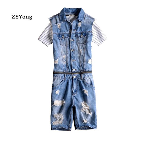 summer men's sleeveless denim jumpsuit hip-hop ripped hole jeans shorts removable waist casual overalls cargo pants, Blue
summer men's sleeveless denim jumpsuit hip-hop ripped hole jeans shorts removable waist casual overalls cargo pants, Blue