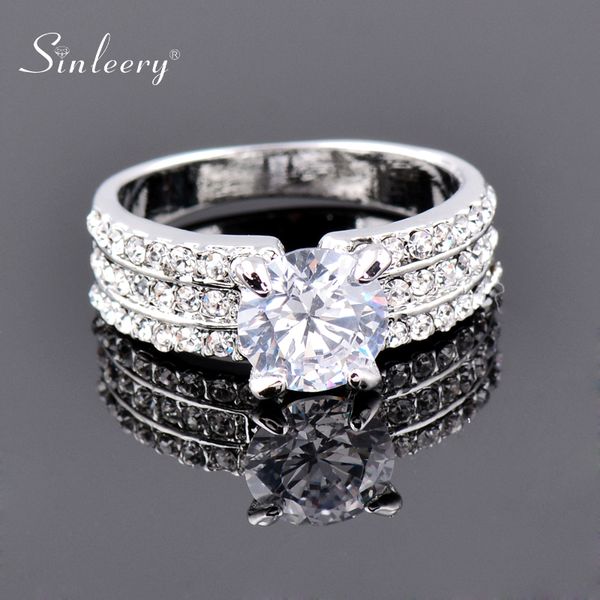 sinleery luxury 3 rows cubic zirconia rings for women silver color engagement wedding jewelry jz493 ssc, Golden;silver
sinleery luxury 3 rows cubic zirconia rings for women silver color engagement wedding jewelry jz493 ssc, Golden;silver