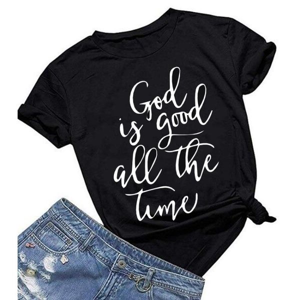 god is good all the time print female t-shirt women tshirts summer casual women for t shirt femme harajuku ladies tshirts, White
god is good all the time print female t-shirt women tshirts summer casual women for t shirt femme harajuku ladies tshirts, White