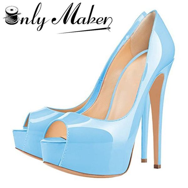 onlymaker summer sandals pumps women's stilettos 16cm extremely high heel 3cm platform peep toe patent leather sandals size 13, Black
onlymaker summer sandals pumps women's stilettos 16cm extremely high heel 3cm platform peep toe patent leather sandals size 13, Black
