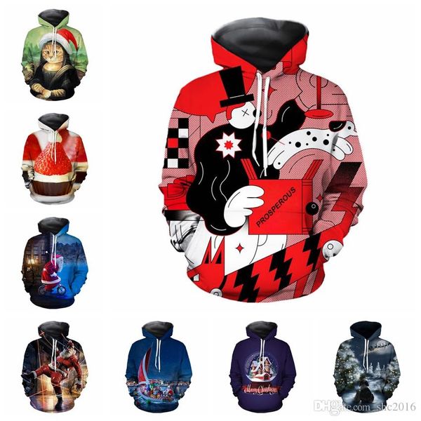 men's christmas cat hoodie long sleeves sweatershirts 3d printing hooded clothing for male couple outerwear designer hoodie with pocket, Black 
men's christmas cat hoodie long sleeves sweatershirts 3d printing hooded clothing for male couple outerwear designer hoodie with pocket, Black