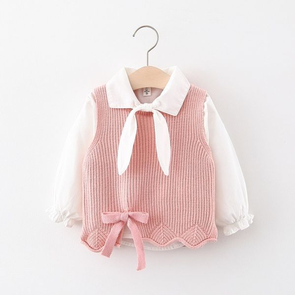 new baby girls shirt + vest suit baby autumn sweater shirt doll collar princess suit kids, White
new baby girls shirt + vest suit baby autumn sweater shirt doll collar princess suit kids, White