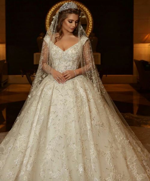 luxury wedding dresses sleeve v neck sleeveless sweep train lace applique beaded sweep length wedding dresses bridal gowns, White
luxury wedding dresses sleeve v neck sleeveless sweep train lace applique beaded sweep length wedding dresses bridal gowns, White