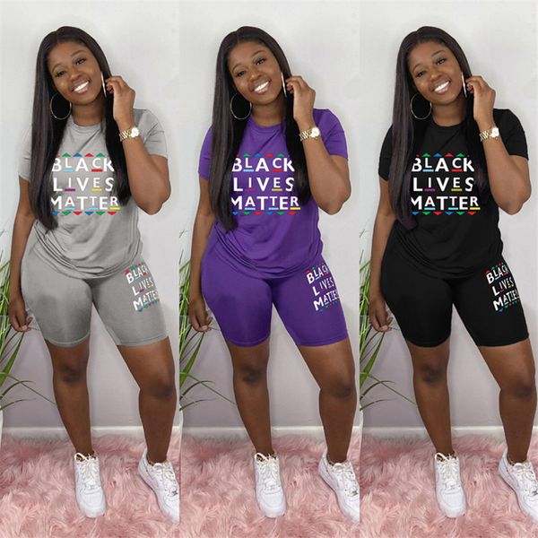black lives matter women tracksuits summer short sleeve tshirts shorts 2pcs sets sports slim letters printed woman two pieces suits, Gray
black lives matter women tracksuits summer short sleeve tshirts shorts 2pcs sets sports slim letters printed woman two pieces suits, Gray
