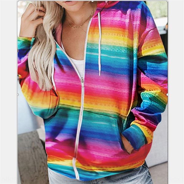 qk9xy 2020 fashion rainbow print hooded pocket women's casual 2020 fashion coat sweater rainbow print hooded pocket women's sweate, White
qk9xy 2020 fashion rainbow print hooded pocket women's casual 2020 fashion coat sweater rainbow print hooded pocket women's sweate, White