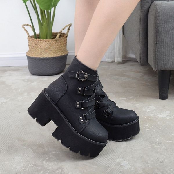 2020 new fashion round-headed high-heeled women boots high sole inside thick-heeled boots ankle for women, Black
2020 new fashion round-headed high-heeled women boots high sole inside thick-heeled boots ankle for women, Black