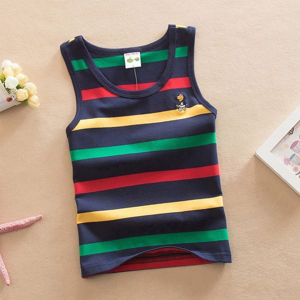 1-15 years old tong xia zhuang boy's vest cotton small vest vestin the big striped stretch lycra, Blue
1-15 years old tong xia zhuang boy's vest cotton small vest vestin the big striped stretch lycra, Blue