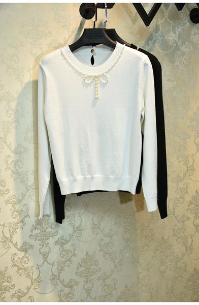 1215 2020 autumn brand same style regular long sleeve crew neck kint black white beads sweater women clothes yashi, White;black
1215 2020 autumn brand same style regular long sleeve crew neck kint black white beads sweater women clothes yashi, White;black