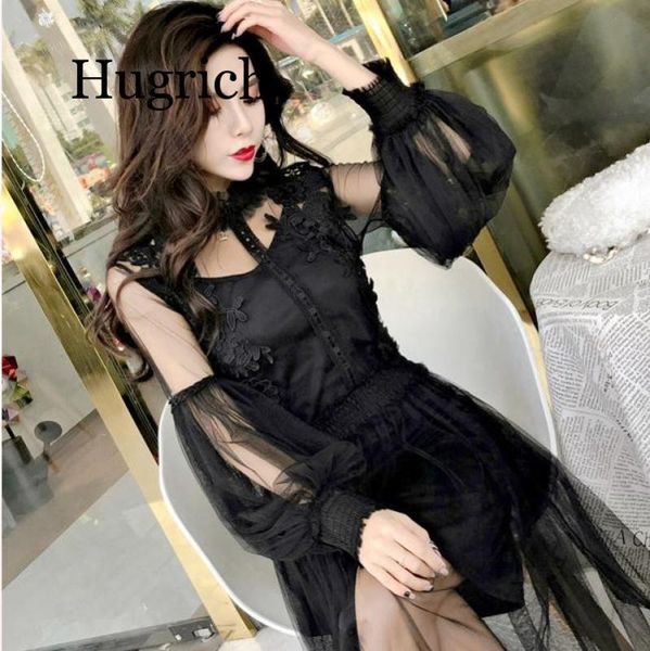 2020 new women fashion dress stand collar lantern sleeve mesh dress see-through lace embroidery fairy femme vestidos robe, Black;gray
2020 new women fashion dress stand collar lantern sleeve mesh dress see-through lace embroidery fairy femme vestidos robe, Black;gray