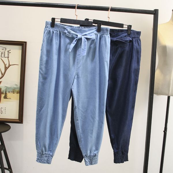fat pants denim large size women's clothing plus fat plus size loose 200kg closed elastic denim harem pants summer z8688, Blue
fat pants denim large size women's clothing plus fat plus size loose 200kg closed elastic denim harem pants summer z8688, Blue