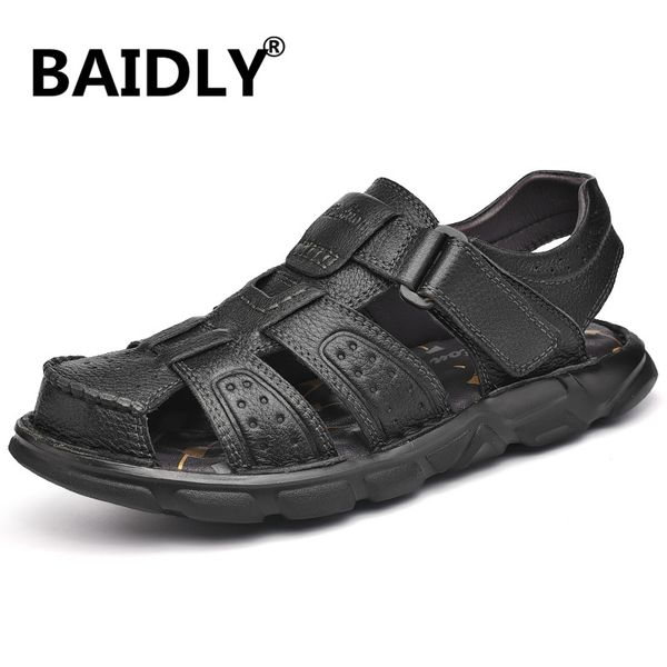 new fashion men's sandals summer soft beach flip flop comfortable genuine leather sandals outdoor men roman sandalia, Black
new fashion men's sandals summer soft beach flip flop comfortable genuine leather sandals outdoor men roman sandalia, Black