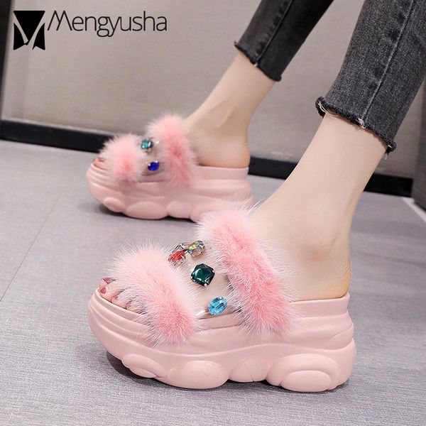 2020 platform sandals women rhinestone beads high heels slides white/pink furry wedges slippers female fur sandalias, Black
2020 platform sandals women rhinestone beads high heels slides white/pink furry wedges slippers female fur sandalias, Black
