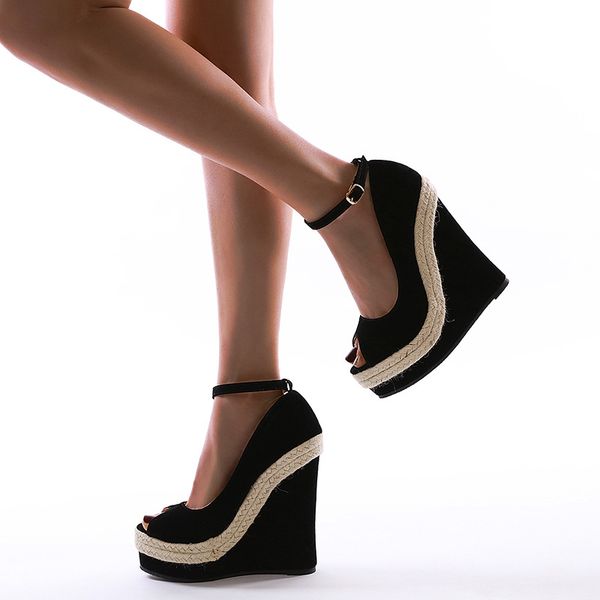 new 2020 platform wedges high heels shoes sandals women straw summer party ankle-wrap shoes woman sandals, Black
new 2020 platform wedges high heels shoes sandals women straw summer party ankle-wrap shoes woman sandals, Black