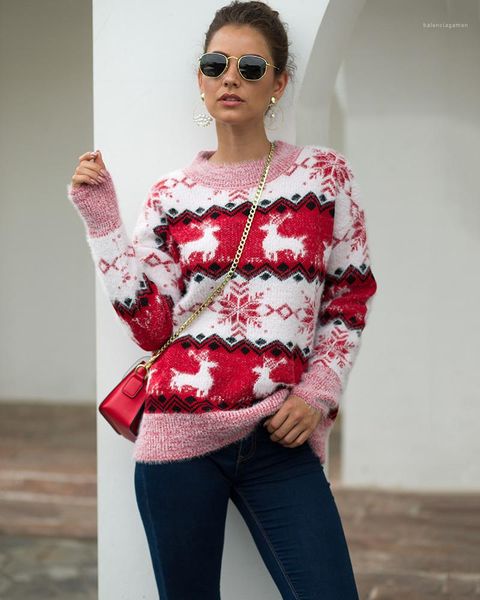 long sleeve o neck comfortable winter autumn womens designe pullover sweaters christmas snowflake elk womens sweater holidays, White;black
long sleeve o neck comfortable winter autumn womens designe pullover sweaters christmas snowflake elk womens sweater holidays, White;black