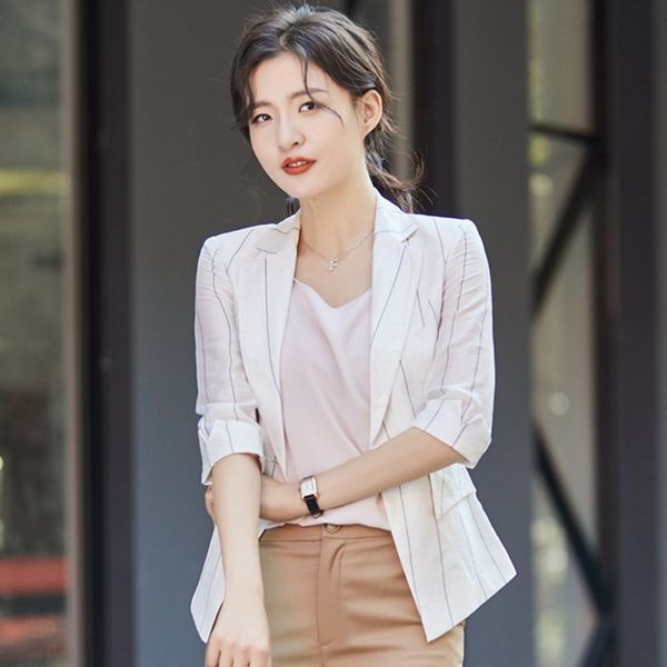 3hjjm small coat and cotton cotton linen suit women's coat striped korean spring and autumn short linen small suit 2020 new women, White;black
3hjjm small coat and cotton cotton linen suit women's coat striped korean spring and autumn short linen small suit 2020 new women, White;black