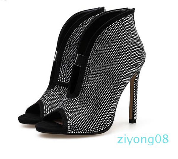 with box size 35 to 42 shinny beige black rhinestone v cut peep toe high heel ankle bootie designer fashion luxury designer women shoes z08
with box size 35 to 42 shinny beige black rhinestone v cut peep toe high heel ankle bootie designer fashion luxury designer women shoes z08