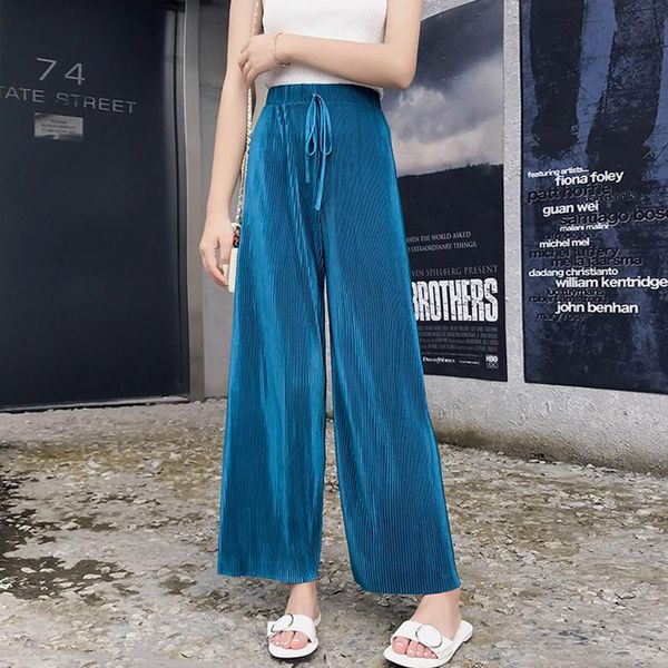 women's pants & capris women high waist wide leg drape pleated chiffon summer drawstring loose cool ice silk trousers woman korean stre, Black;white
women's pants & capris women high waist wide leg drape pleated chiffon summer drawstring loose cool ice silk trousers woman korean stre, Black;white
