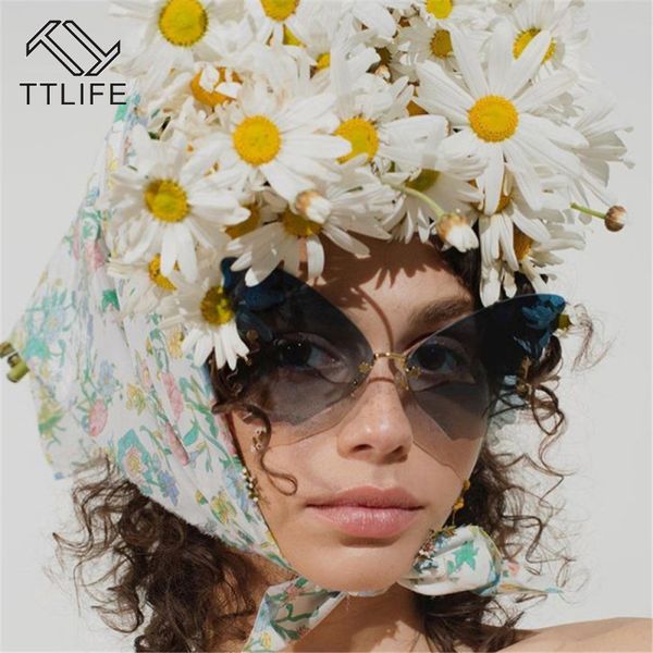ttlife butterfly rimless sunglasses women designer fashion oversized steampunk sunglasses vintage eyewear uv400, White;black
ttlife butterfly rimless sunglasses women designer fashion oversized steampunk sunglasses vintage eyewear uv400, White;black
