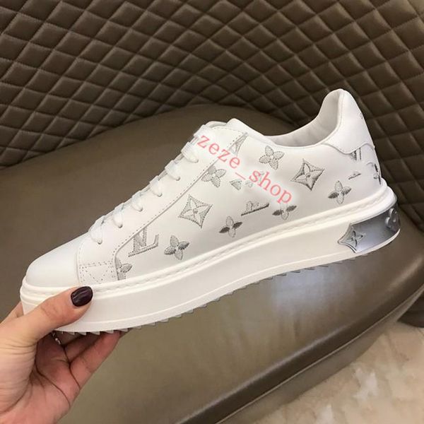 2020 lusso woman sports shoes men leather trainers outsole casual shoes fashion thick bottom frenulum climbing runner shoes, Black;red