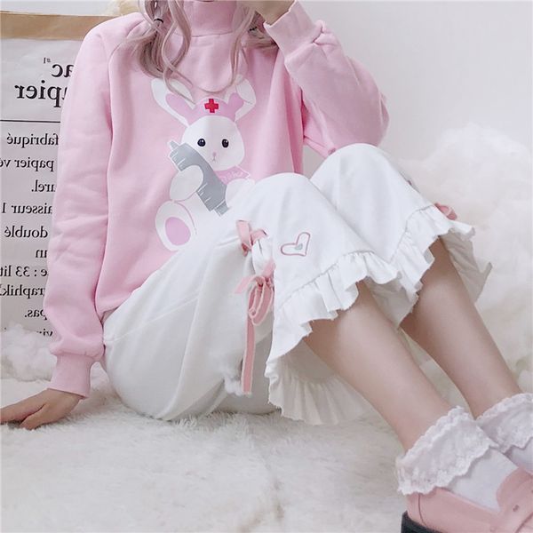 women's pants & capris sweet kawaii lolits style women 2021 summer cute high waist love embroidery mori girl trousers drawstring ruffle, Black;white
women's pants & capris sweet kawaii lolits style women 2021 summer cute high waist love embroidery mori girl trousers drawstring ruffle, Black;white