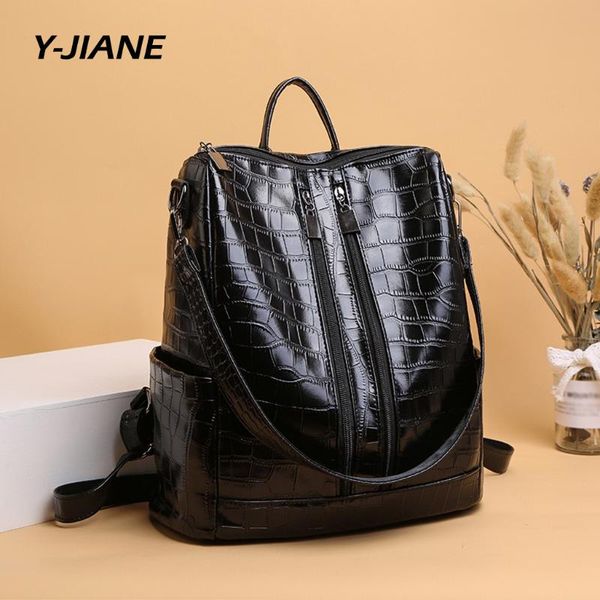 woman leather backpack multi-funtion black solid elegant student bag vintage large capacity lapbag luxury bolsa#g3
woman leather backpack multi-funtion black solid elegant student bag vintage large capacity lapbag luxury bolsa#g3