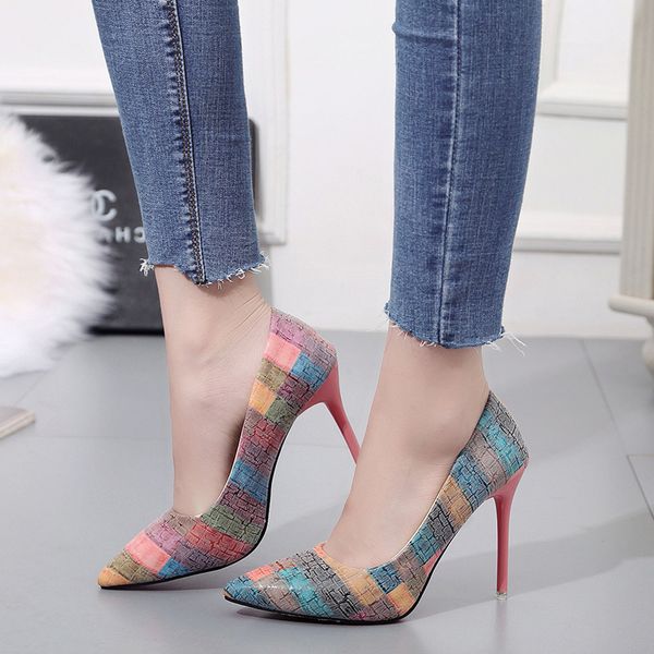 aber plus size 34-42 spell color women pump high heels single shoes female summer patent leather wedding party woman gladiator, Black
aber plus size 34-42 spell color women pump high heels single shoes female summer patent leather wedding party woman gladiator, Black