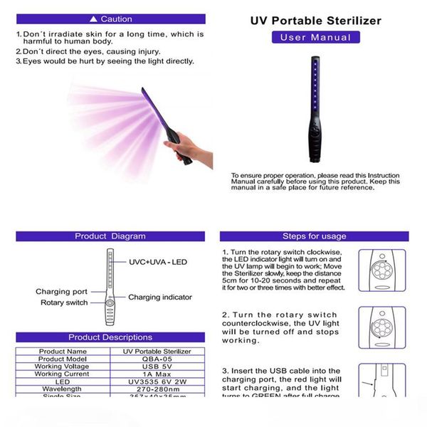 2020 top Wholesale Flu Personal Protect 30LEDs Handheld Ultraviolet Sterilizer UV Light Home Baby Mask LED Disinfection Germicidal Rod Light
2020 top Wholesale Flu Personal Protect 30LEDs Handheld Ultraviolet Sterilizer UV Light Home Baby Mask LED Disinfection Germicidal Rod Light